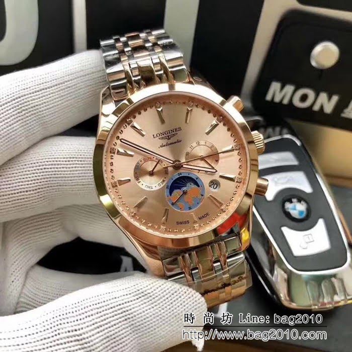 LONGINES浪琴 獨家品質 六針商務款 男士腕表 WSS0199